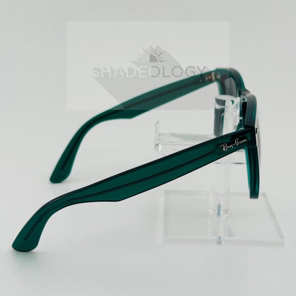Ray-Ban Sunglasses RB2140 6615B1 WAYFARER Transparent Green w/ Gray Glass Lens - Picture 6 of 9